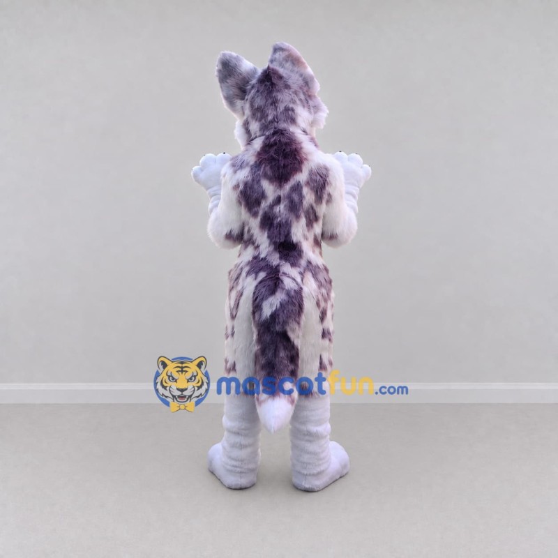 Custom Purple and White Canine Character Mascot Costume Adult Full Body Suit for School Events Custom Purple and White Canine Character Mascot Costume Adult Full Body Suit for School Events