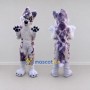 Custom Purple and White Canine Character Mascot Costume Adult Full Body Suit for School Events