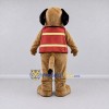 Custom Tan and Red Dog in Vest Mascot Costume Adult Full Body Suit for Community Events