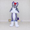 Custom Gray Purple and White Canine Character Mascot Costume Adult Full Body Suit for School Events Custom Gray Purple and White Canine Character Mascot Costume Adult Full Body Suit for School Events