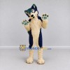 Custom Navy Blue and Cream Canine Character Mascot Costume Adult Full Body Suit for School Events Custom Navy Blue and Cream Canine Character Mascot Costume Adult Full Body Suit for School Events