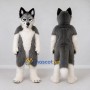 Custom Gray and White Husky Dog Mascot Costume Adult Full Body Suit for Pet Events