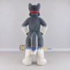 Custom Gray and White Canine Character with Headband Mascot Costume Adult Full Body Suit for Sports Events Custom Gray and White Canine Character with Headband Mascot Costume Adult Full Body Suit for Sports Events