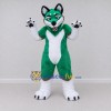 Custom Green and White Canine Character Mascot Costume Adult Full Body Suit for School Events Custom Green and White Canine Character Mascot Costume Adult Full Body Suit for School Events