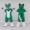 Custom Green and White Canine Character Mascot Costume Adult Full Body Suit for School Events Custom Green and White Canine Character Mascot Costume Adult Full Body Suit for School Events