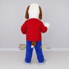 Custom White Red and Blue Dog in Shirt and Pants Mascot Costume Adult Full Body Suit for School Events