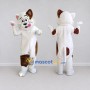 Custom White and Brown Cat Mascot Costume Adult Full Body Suit for Pet Events
