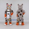Custom Gray Brown and Orange Lynx Mascot Costume Adult Full Body Suit for Wildlife Events Custom Gray Brown and Orange Lynx Mascot Costume Adult Full Body Suit for Wildlife Events