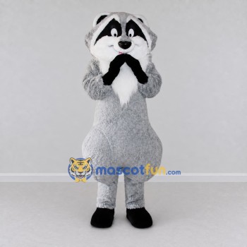Custom Gray Black and White Raccoon Mascot Costume Adult Full Body Suit for Wildlife Events Custom Gray Black and White Raccoon Mascot Costume Adult Full Body Suit for Wildlife Events