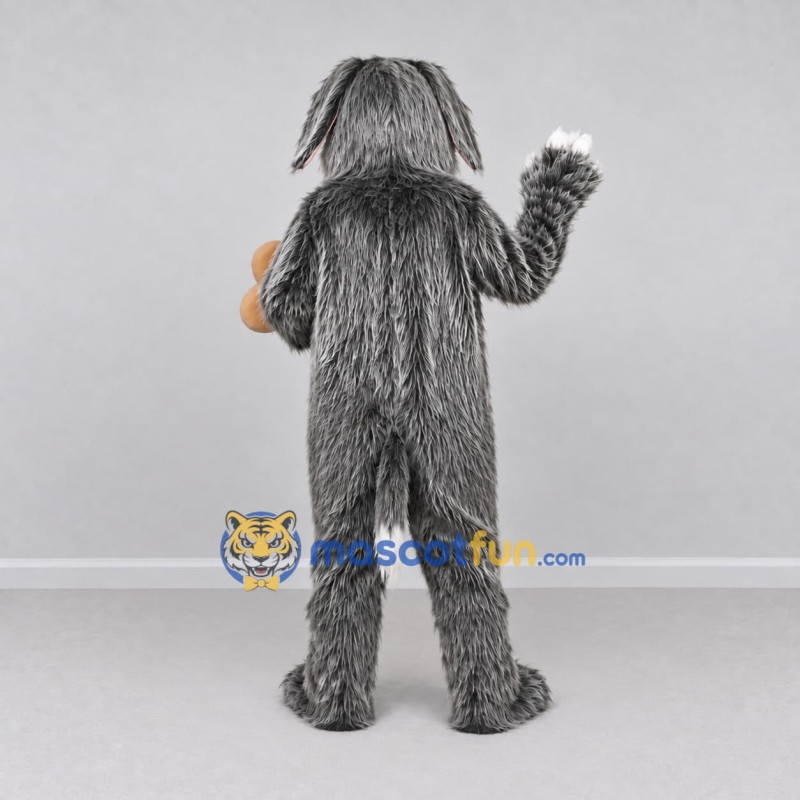 Custom Gray and White Shaggy Dog Mascot Costume Adult Full Body Suit for Pet Events Custom Gray and White Shaggy Dog Mascot Costume Adult Full Body Suit for Pet Events