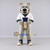 Custom Gray White and Navy Blue Wolf in Sportswear Mascot Costume Adult Full Body Suit for Sports Events Custom Gray White and Navy Blue Wolf in Sportswear Mascot Costume Adult Full Body Suit for Sports Events