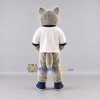 Custom Gray White and Navy Blue Wolf in Sportswear Mascot Costume Adult Full Body Suit for Sports Events Custom Gray White and Navy Blue Wolf in Sportswear Mascot Costume Adult Full Body Suit for Sports Events