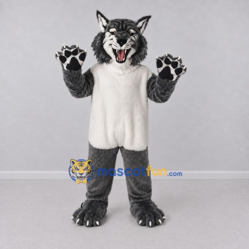 Custom Gray and White Wolf Mascot Costume Adult Full Body Suit for Wildlife Events Custom Gray and White Wolf Mascot Costume Adult Full Body Suit for Wildlife Events