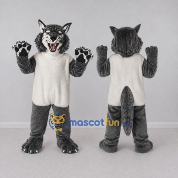 Custom Gray and White Wolf Mascot Costume Adult Full Body Suit for Wildlife Events
