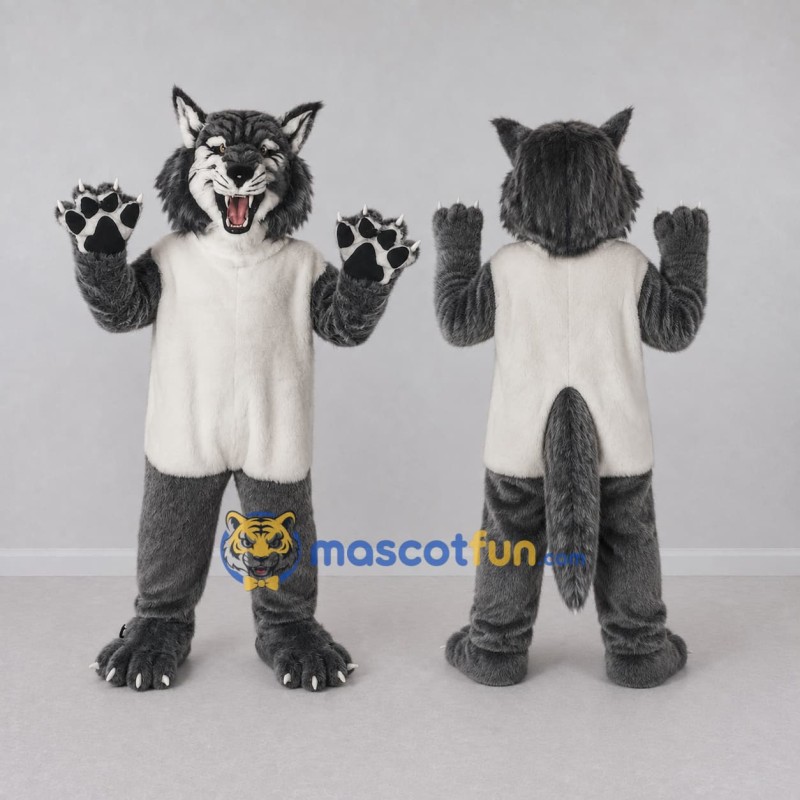 Custom Gray and White Wolf Mascot Costume Adult Full Body Suit for Wildlife Events Custom Gray and White Wolf Mascot Costume Adult Full Body Suit for Wildlife Events