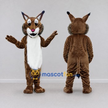 Custom Brown and White Lynx Mascot Costume Adult Full Body Suit for Wildlife Events