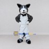 Custom Gray and White Cat with Bow Tie Mascot Costume Adult Full Body Suit for Themed Parties Custom Gray and White Cat with Bow Tie Mascot Costume Adult Full Body Suit for Themed Parties