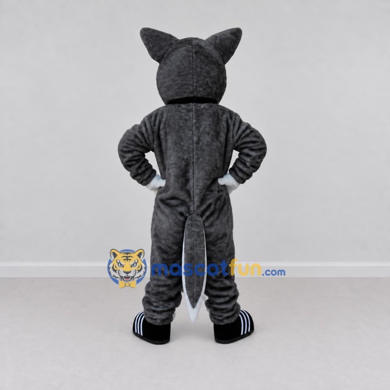 Custom Gray and White Cat with Bow Tie Mascot Costume Adult Full Body Suit for Themed Parties Custom Gray and White Cat with Bow Tie Mascot Costume Adult Full Body Suit for Themed Parties
