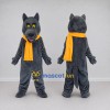 Custom Gray and Yellow Wolf with Scarf Mascot Costume Adult Full Body Suit for Winter Events