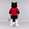 Custom Black White and Red Husky in T Shirt Mascot Costume Adult Full Body Suit for School Events