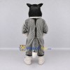 Custom Gray Black and White Wolf Mascot Costume Adult Full Body Suit for Sports Events