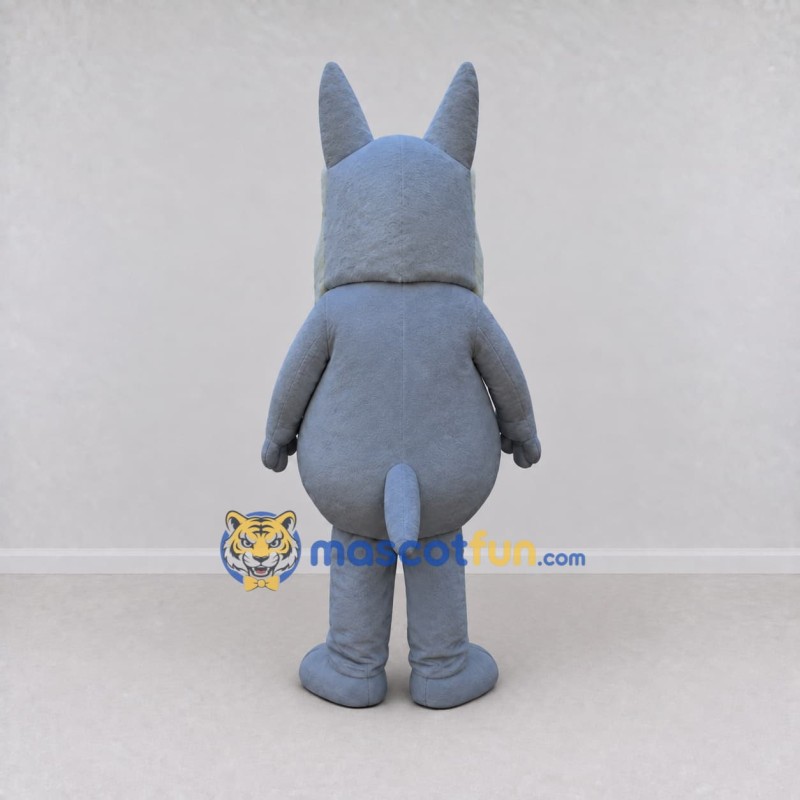 Custom Blue Gray and White Canine Character Mascot Costume Adult Full Body Suit for School Events Custom Blue Gray and White Canine Character Mascot Costume Adult Full Body Suit for School Events