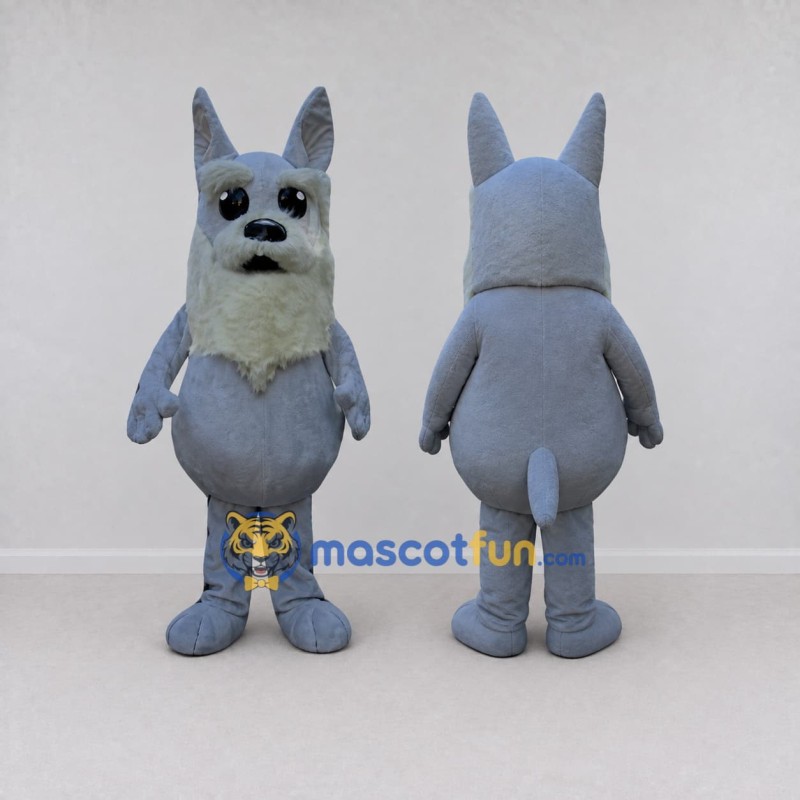 Custom Blue Gray and White Canine Character Mascot Costume Adult Full Body Suit for School Events Custom Blue Gray and White Canine Character Mascot Costume Adult Full Body Suit for School Events