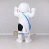 Custom White Black and Blue Shaggy Dog with Shoulder Bag Mascot Costume Adult Full Body Suit for School Events Custom White Black and Blue Shaggy Dog with Shoulder Bag Mascot Costume Adult Full Body Suit for School Events
