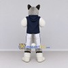 Custom Gray White and Navy Blue Husky in Sportswear Mascot Costume Adult Full Body Suit for Sports Events Custom Gray White and Navy Blue Husky in Sportswear Mascot Costume Adult Full Body Suit for Sports Events