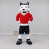 Custom Black White and Red Husky in Sportswear Mascot Costume Adult Full Body Suit for Sports Events Custom Black White and Red Husky in Sportswear Mascot Costume Adult Full Body Suit for Sports Events
