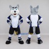 Custom Gray White and Blue Wolf in Sportswear Mascot Costume Adult Full Body Suit for Sports Events Custom Gray White and Blue Wolf in Sportswear Mascot Costume Adult Full Body Suit for Sports Events