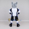 Custom Gray White and Blue Wolf in Sportswear Mascot Costume Adult Full Body Suit for Sports Events Custom Gray White and Blue Wolf in Sportswear Mascot Costume Adult Full Body Suit for Sports Events