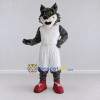 Custom Gray and White Wolf in Sportswear Mascot Costume Adult Full Body Suit for Sports Events Custom Gray and White Wolf in Sportswear Mascot Costume Adult Full Body Suit for Sports Events