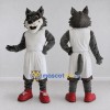Custom Gray and White Wolf in Sportswear Mascot Costume Adult Full Body Suit for Sports Events Custom Gray and White Wolf in Sportswear Mascot Costume Adult Full Body Suit for Sports Events