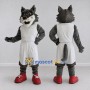 Custom Gray and White Wolf in Sportswear Mascot Costume Adult Full Body Suit for Sports Events