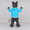 Custom Gray and Turquoise Dog in Hoodie Mascot Costume Adult Full Body Suit for School Events Custom Gray and Turquoise Dog in Hoodie Mascot Costume Adult Full Body Suit for School Events