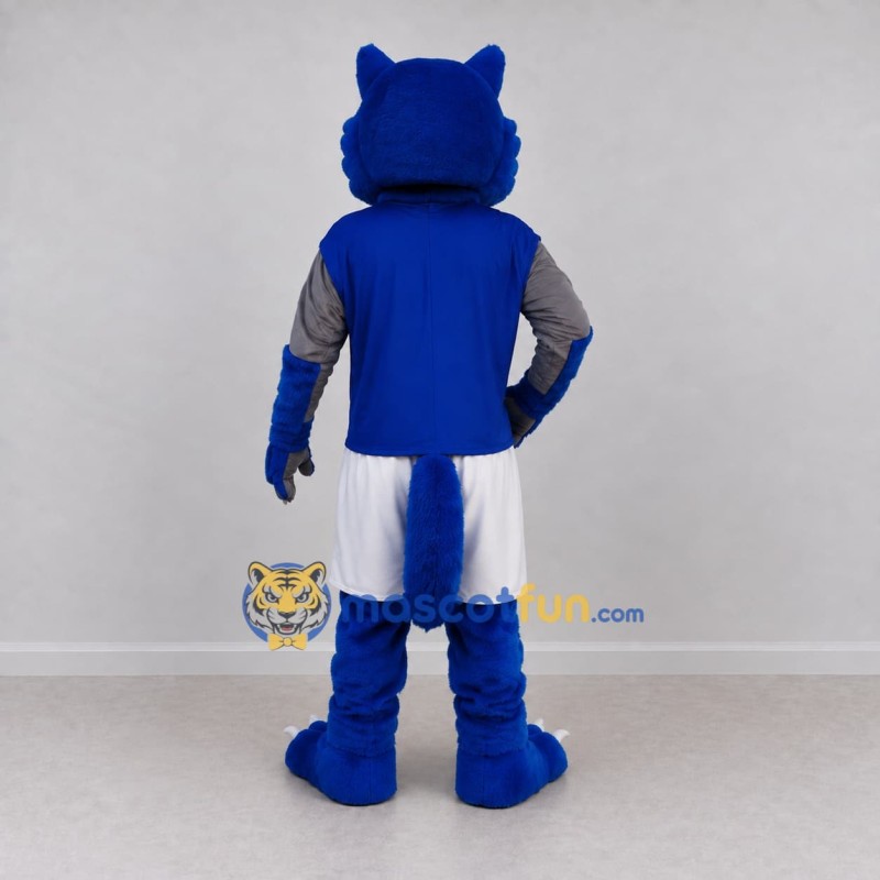 Custom Blue Gray and White Wolf in Sportswear Mascot Costume Adult Full Body Suit for Sports Events Custom Blue Gray and White Wolf in Sportswear Mascot Costume Adult Full Body Suit for Sports Events