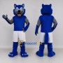 Custom Blue Gray and White Wolf in Sportswear Mascot Costume Adult Full Body Suit for Sports Events