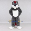Custom Gray White and Red Canine Character Mascot Costume Adult Full Body Suit for School Events Custom Gray White and Red Canine Character Mascot Costume Adult Full Body Suit for School Events