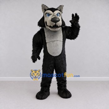Custom Black and Gray Wolf Mascot Costume Adult Full Body Suit for Halloween Events Custom Black and Gray Wolf Mascot Costume Adult Full Body Suit for Halloween Events