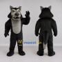 Custom Black and Gray Wolf Mascot Costume Adult Full Body Suit for Halloween Events