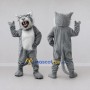 Custom Gray and White Wild Cat Mascot Costume Adult Full Body Suit for Wildlife Events