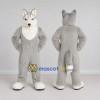 Custom Gray and White Husky Dog Mascot Costume Adult Full Body Suit for Pet Events