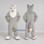 Custom Gray and White Husky Dog Mascot Costume Adult Full Body Suit for Pet Events