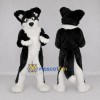 Custom Black and White Canine Character Mascot Costume Adult Full Body Suit for School Events Custom Black and White Canine Character Mascot Costume Adult Full Body Suit for School Events