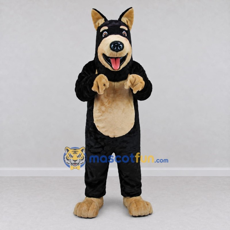 Custom Black and Tan German Shepherd Dog Mascot Costume Adult Full Body Suit for Pet Events Custom Black and Tan German Shepherd Dog Mascot Costume Adult Full Body Suit for Pet Events