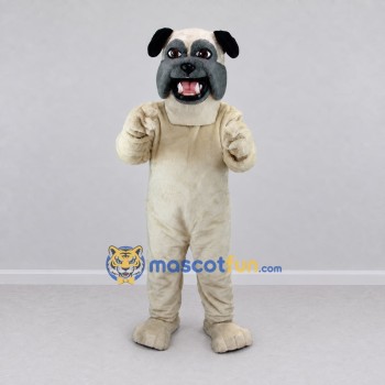 Custom Cream and Black Pug Dog Mascot Costume Adult Full Body Suit for Pet Events