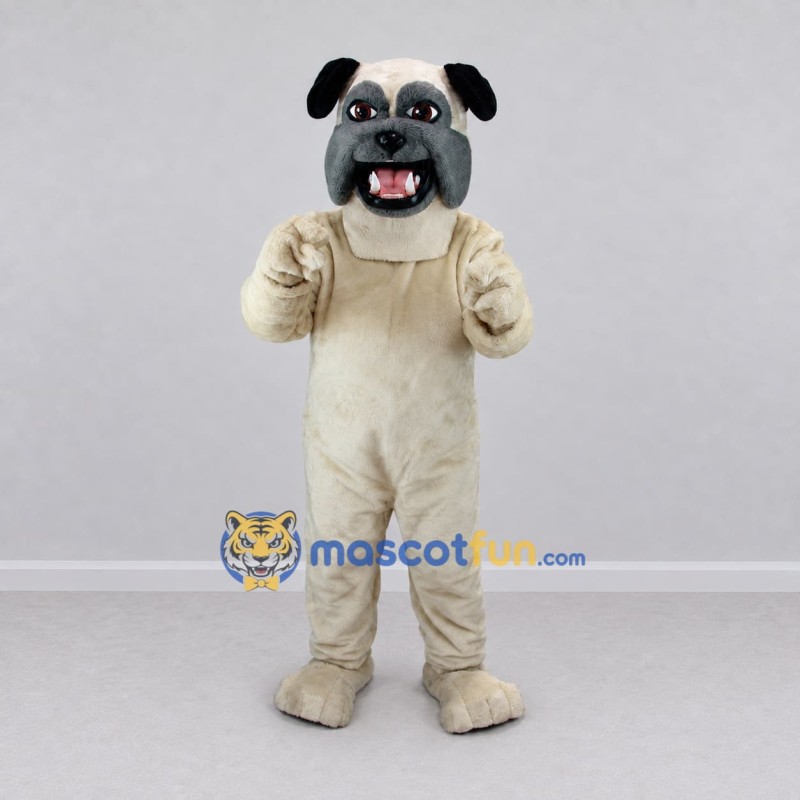 Custom Cream and Black Pug Dog Mascot Costume Adult Full Body Suit for Pet Events Custom Cream and Black Pug Dog Mascot Costume Adult Full Body Suit for Pet Events