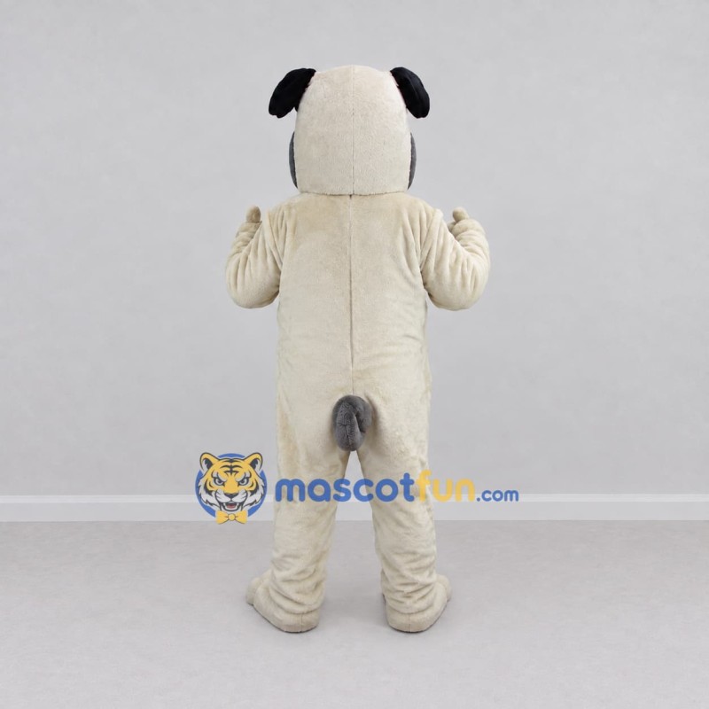 Custom Cream and Black Pug Dog Mascot Costume Adult Full Body Suit for Pet Events Custom Cream and Black Pug Dog Mascot Costume Adult Full Body Suit for Pet Events