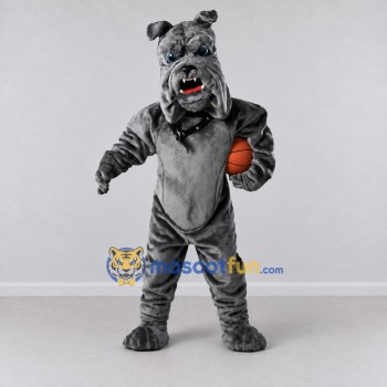 Custom Gray Bulldog Mascot Costume Adult Full Body Suit for Sports Events Custom Gray Bulldog Mascot Costume Adult Full Body Suit for Sports Events